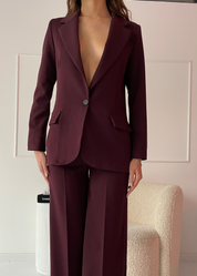 ROBY - completo tailleur giacca e pantalone bordeaux
