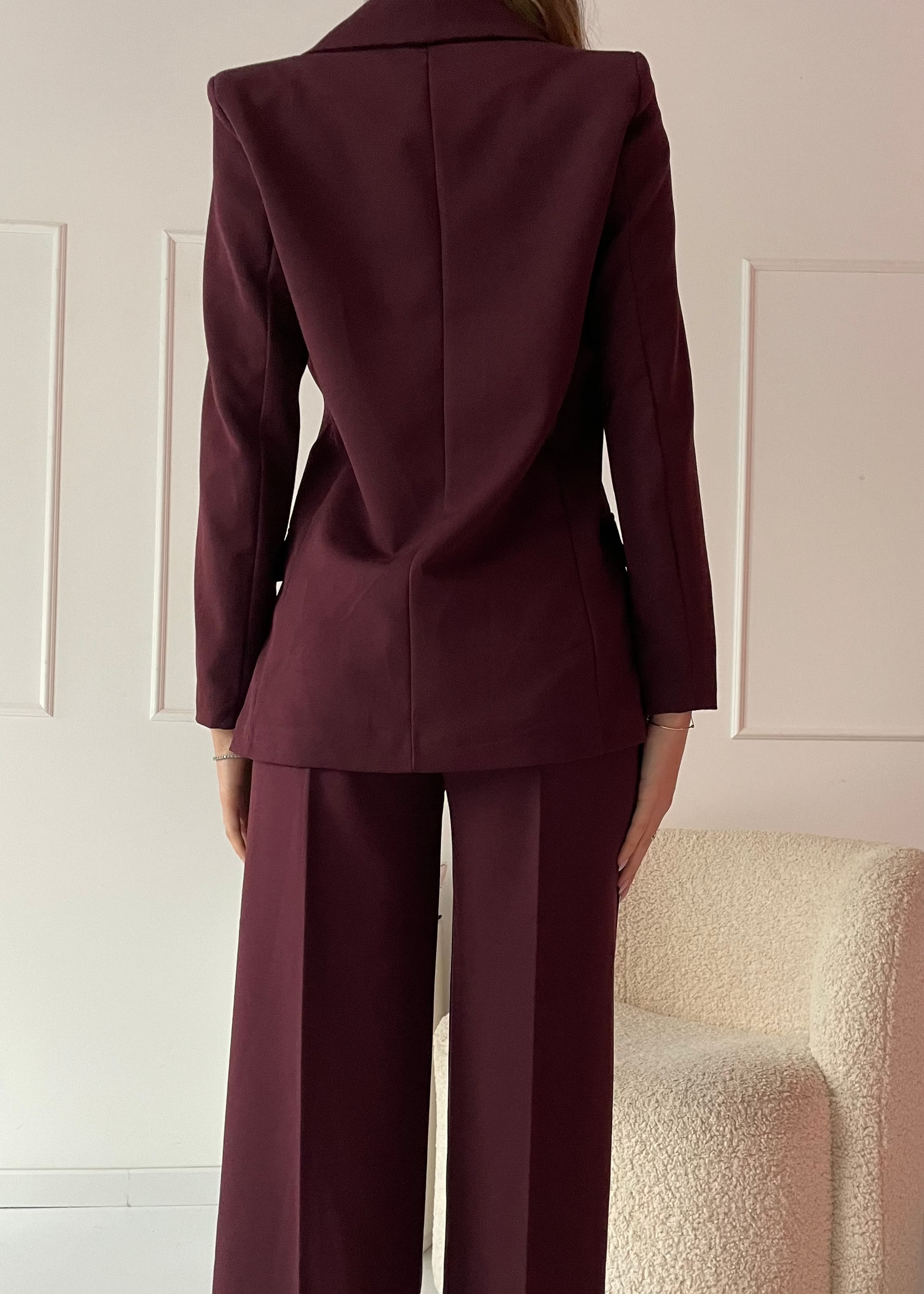 ROBY - completo tailleur giacca e pantalone bordeaux