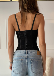 SHAE - top corpetto in pizzo nero