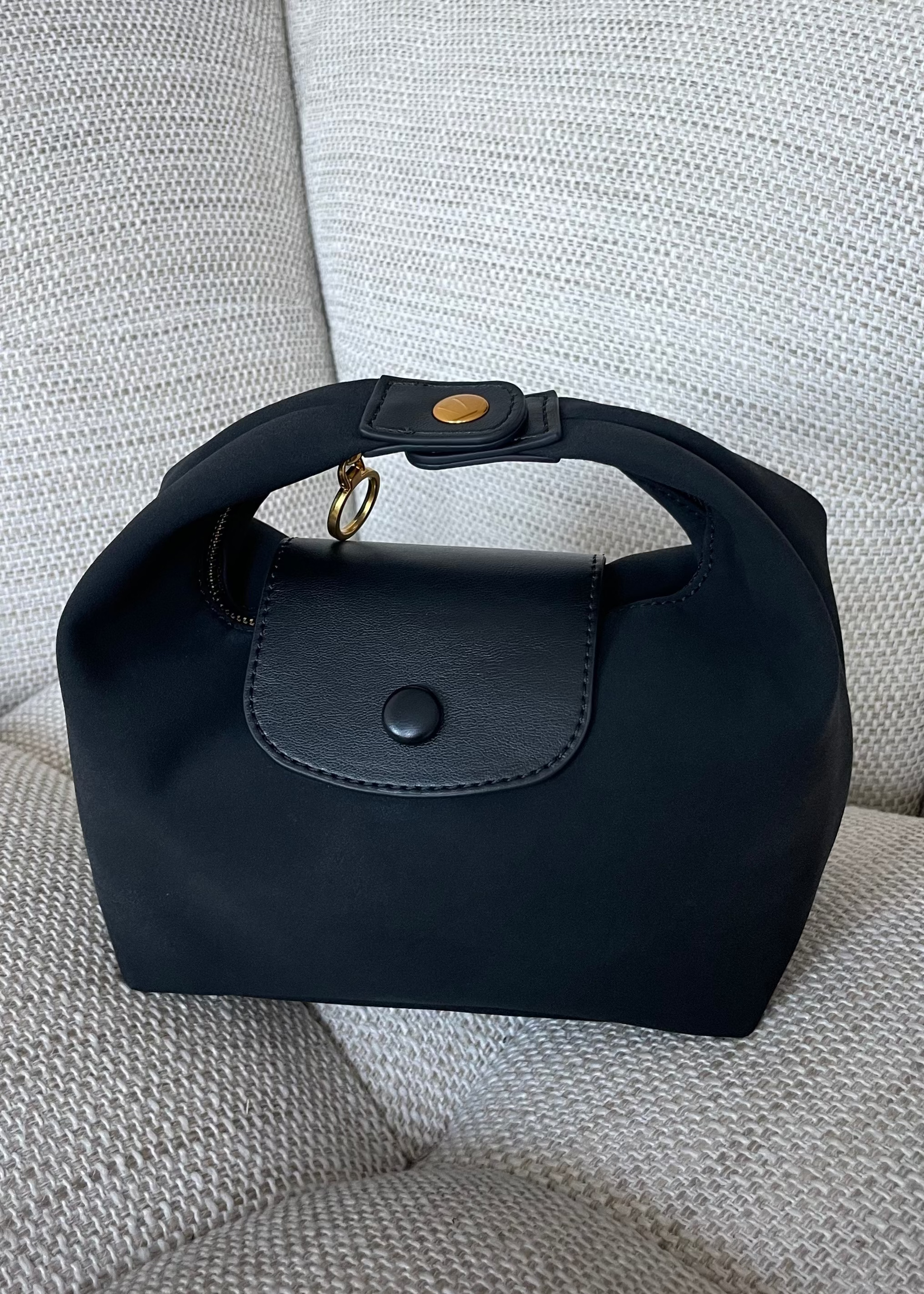 SLOANE - borsa nera 2 in 1 pochette e con manico