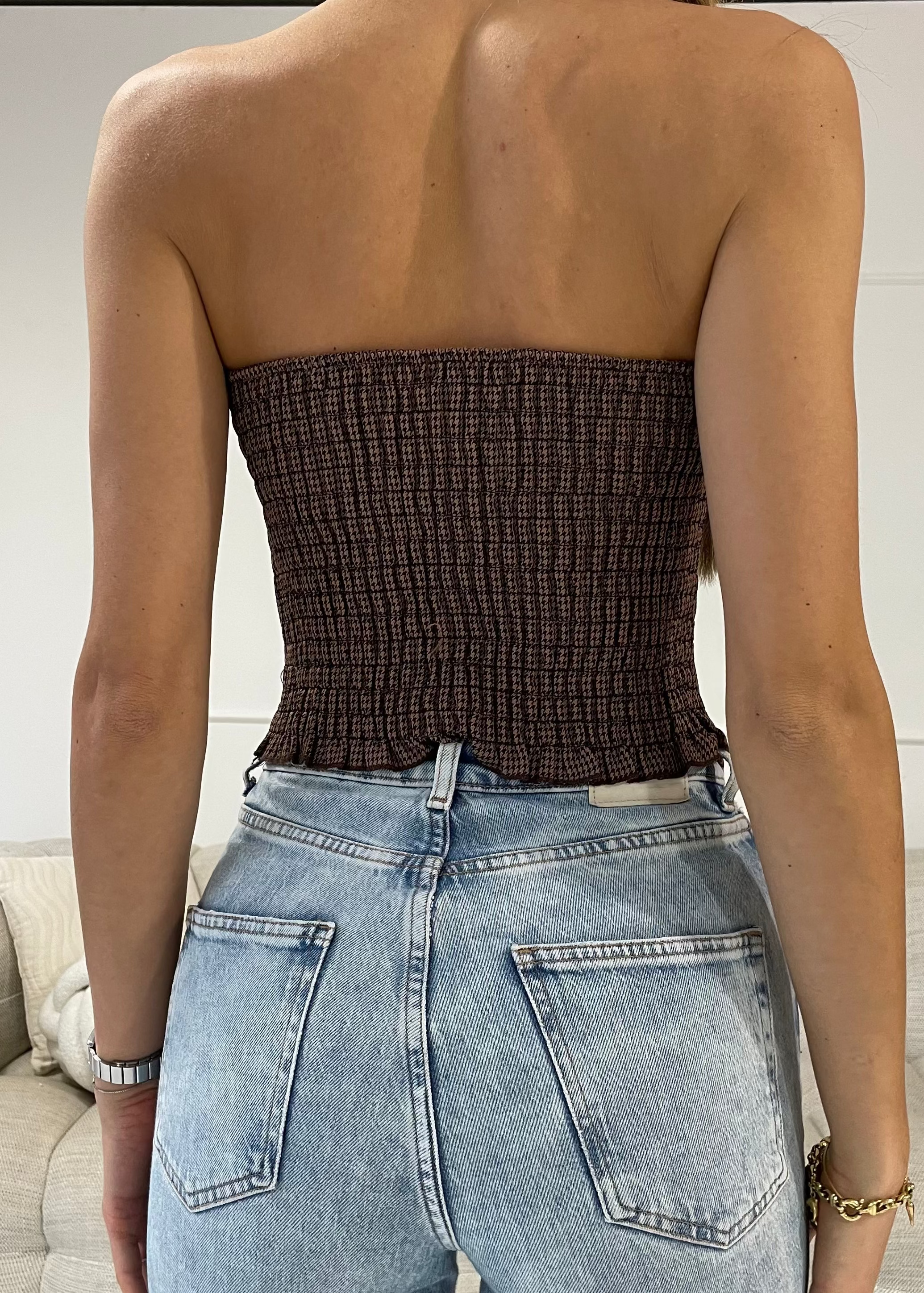 OTTY - corpetto pied de poule marrone