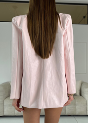 YELENA - blazer over di simil pelle rosa