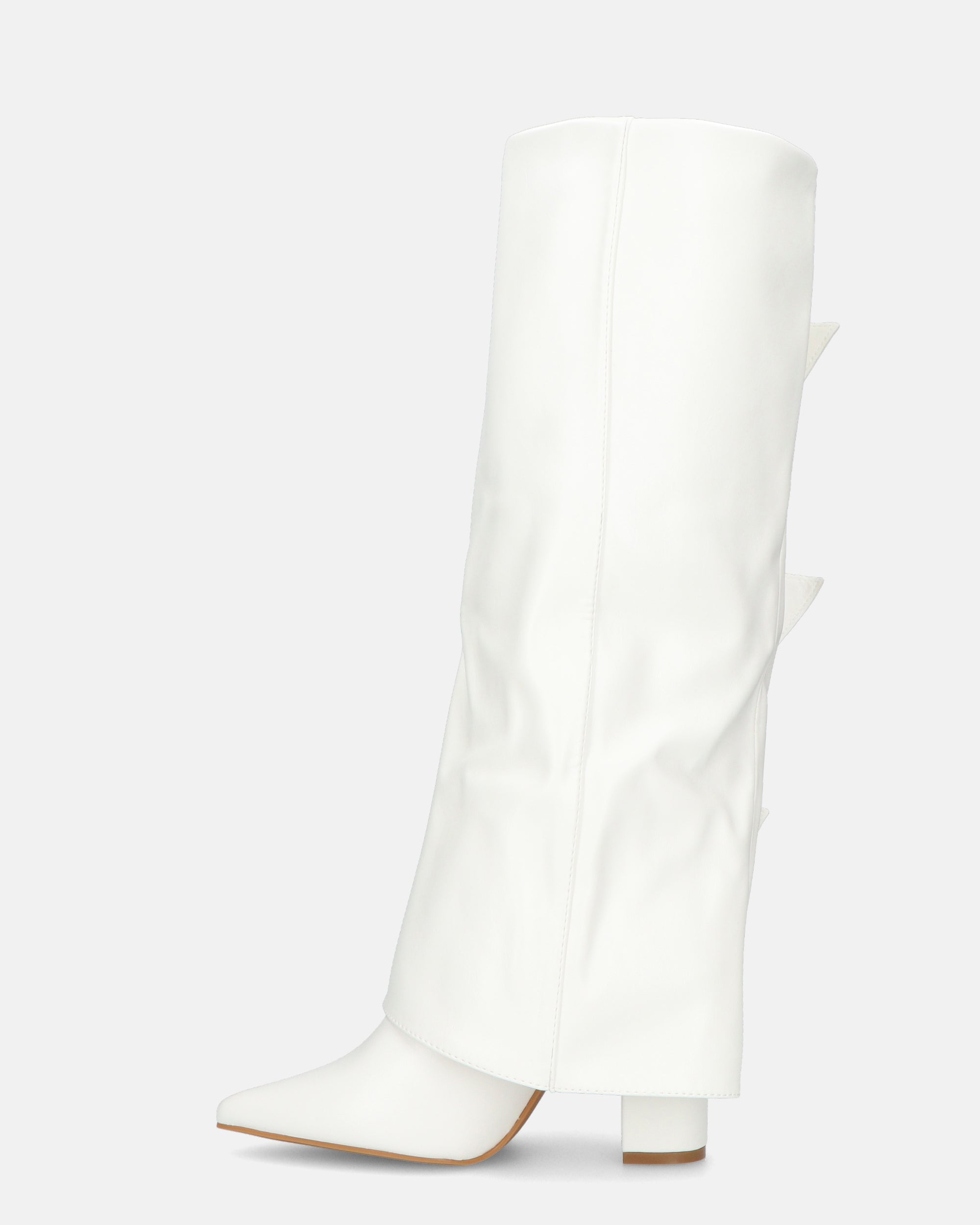 Con Tacco Stivali Bianchi Estivi Traforati Stivali Alti Stivali