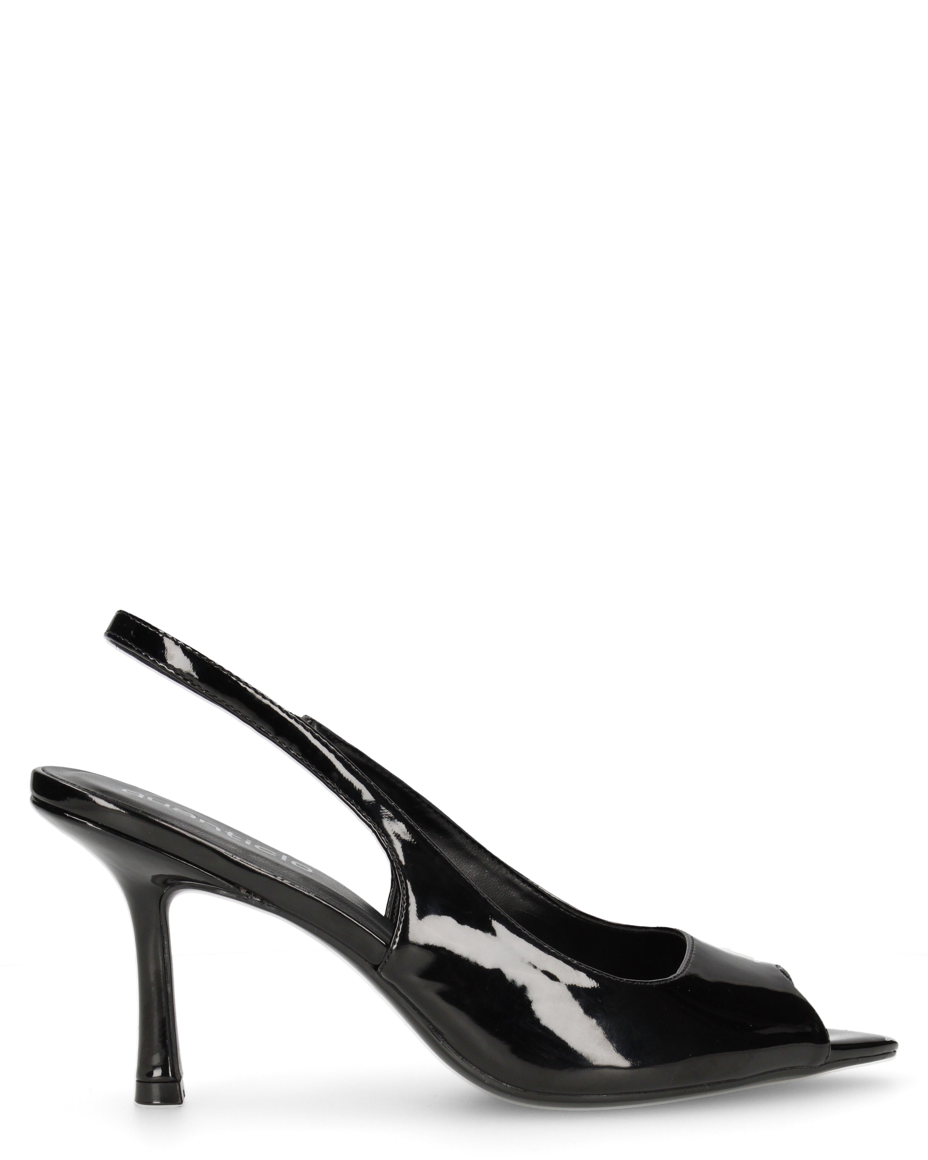 ISELIN - scarpe nere con cinturino e punta aperta