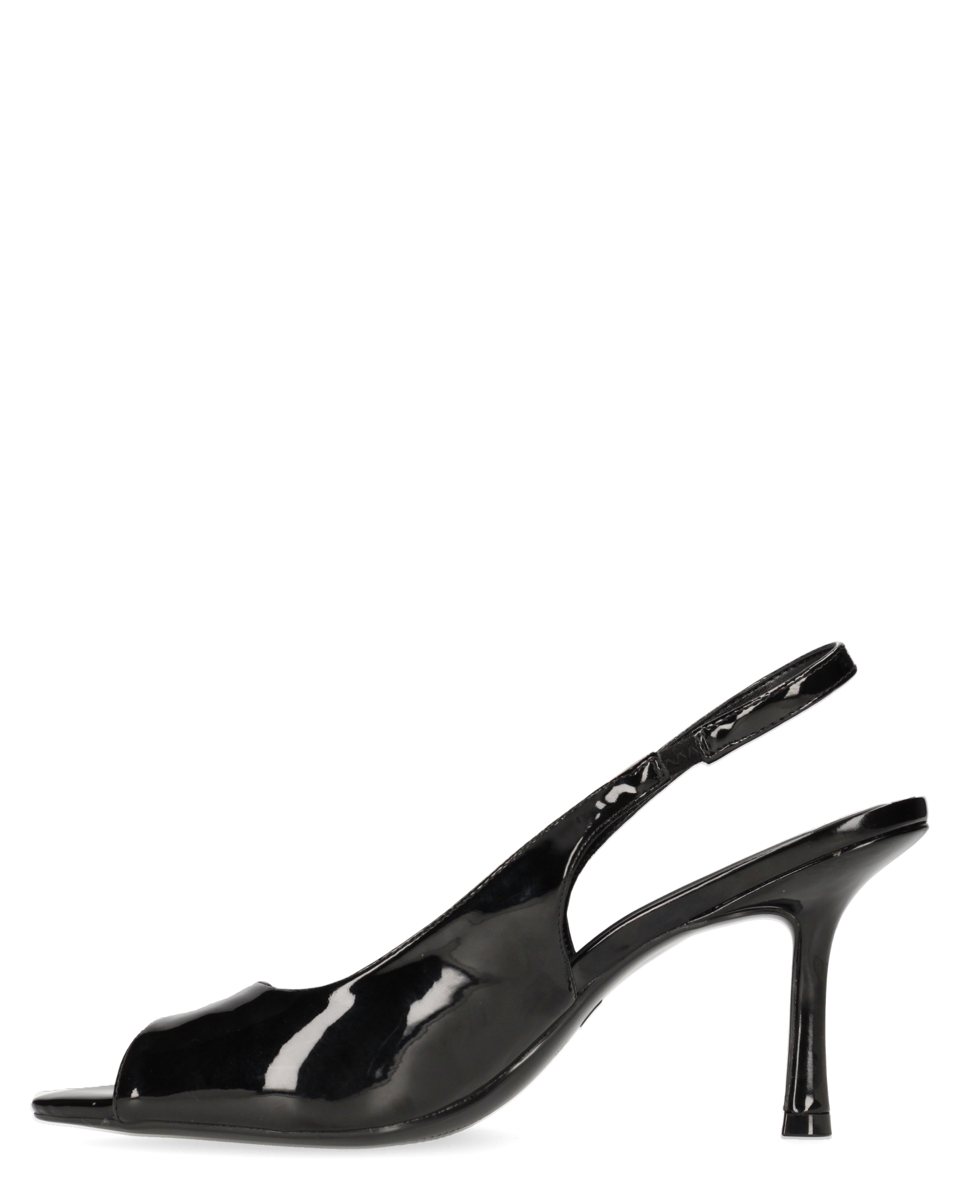 ISELIN - scarpe nere con cinturino e punta aperta