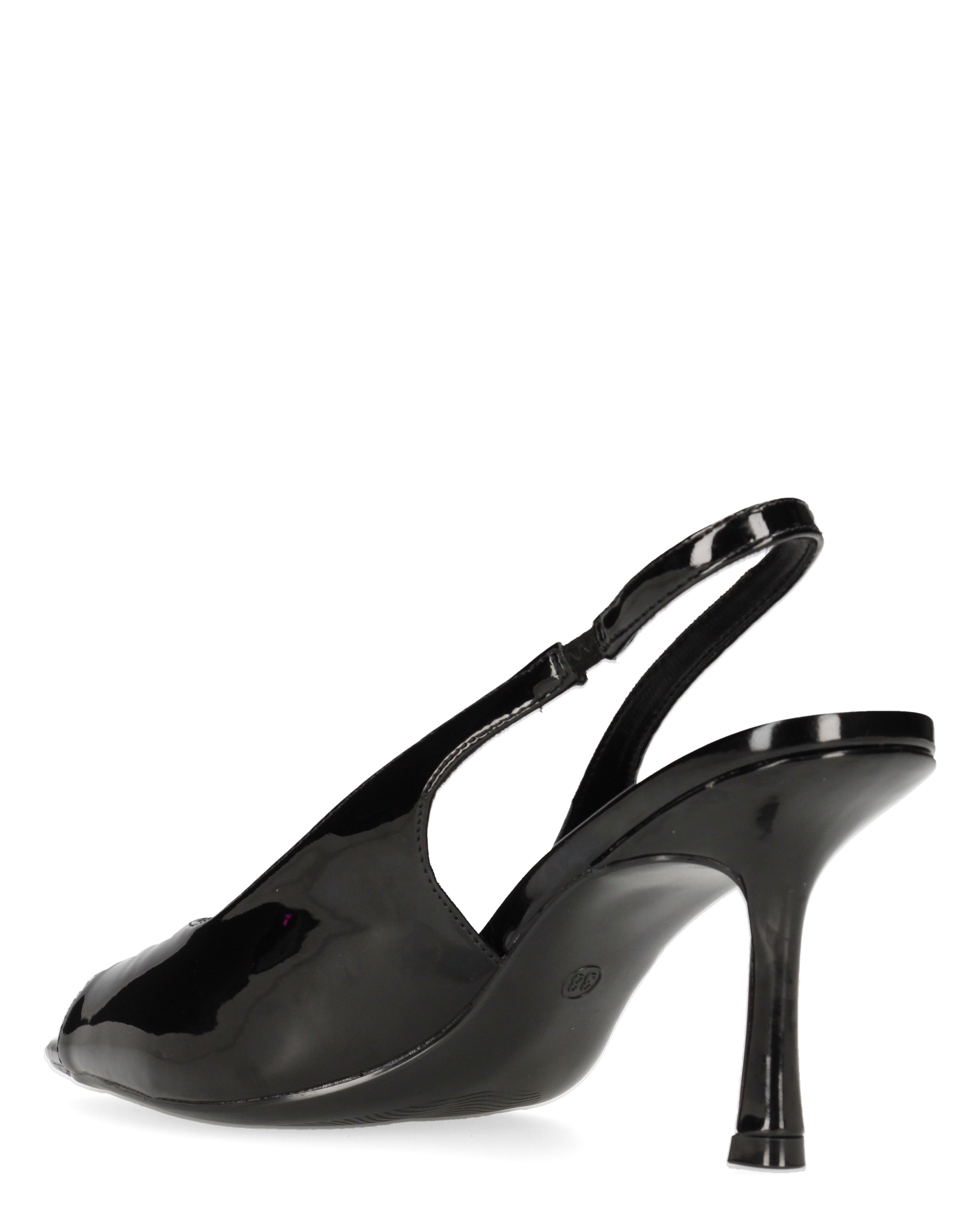 ISELIN - scarpe nere con cinturino e punta aperta