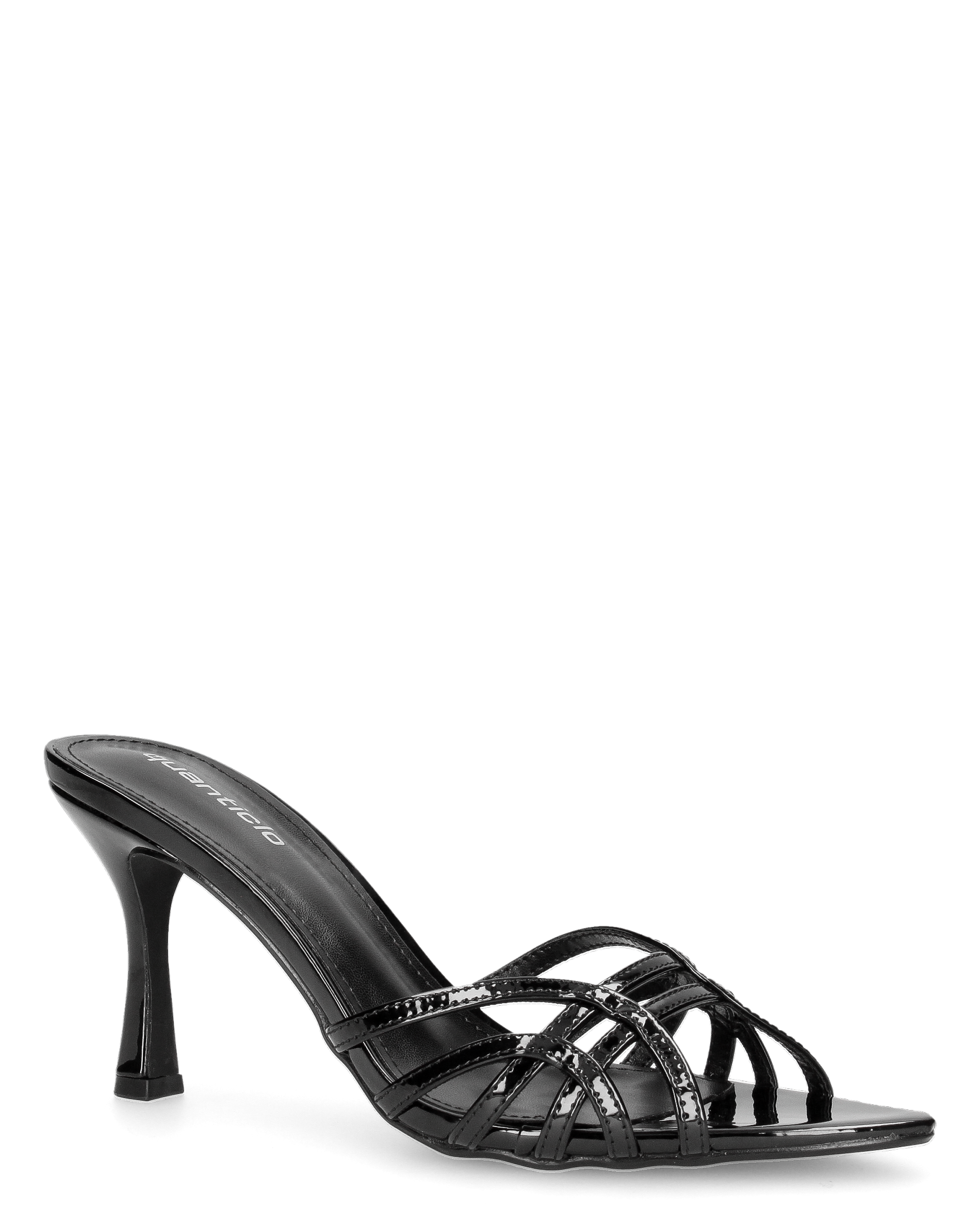 ISOLA - sandali neri effetto vernice con tacco a spillo