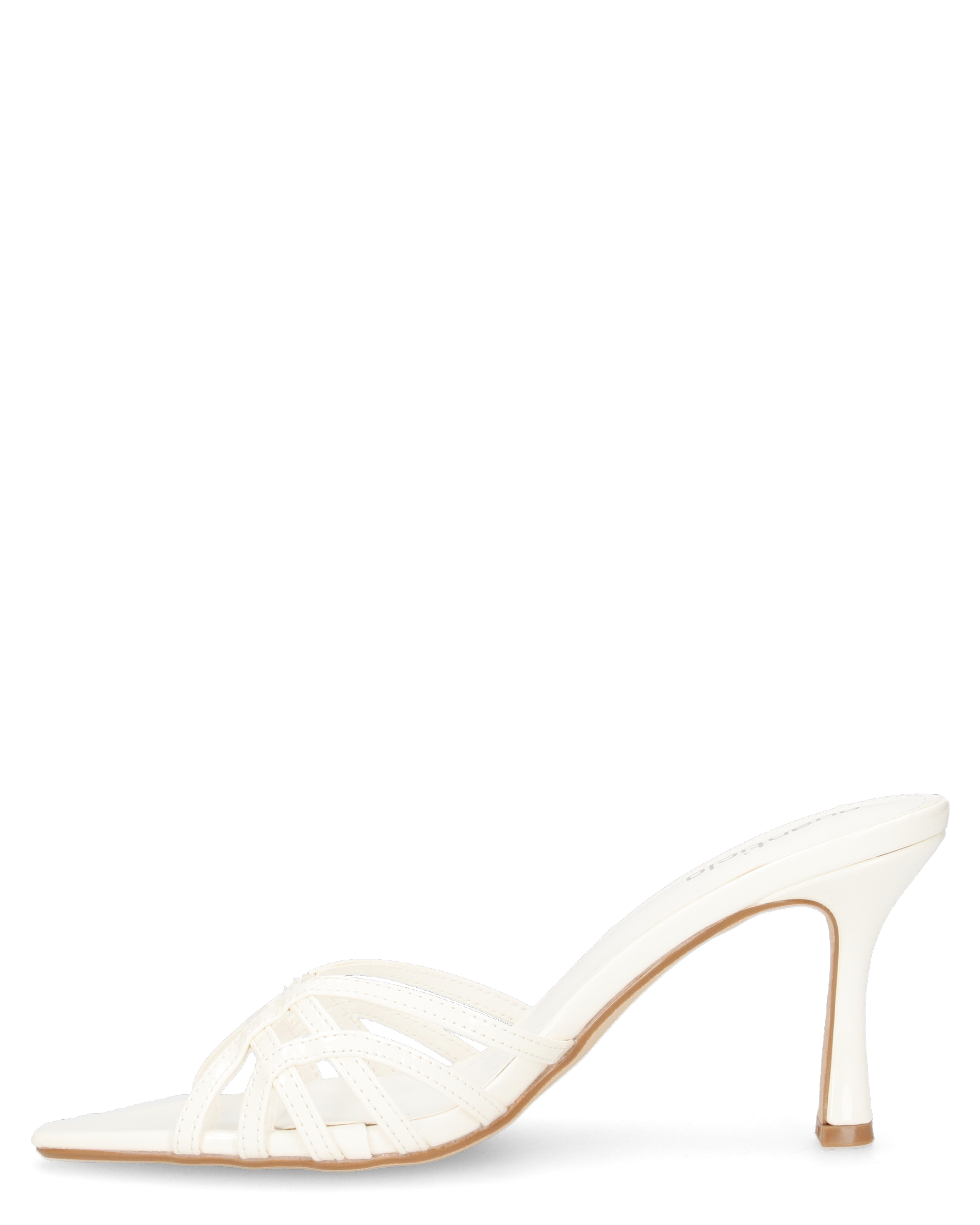 ISOLA - sandali bianchi effetto vernice con tacco a spillo