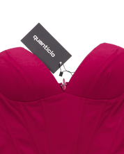 JADA - vestito midi a ruota burgundy con corpetto senza spalline