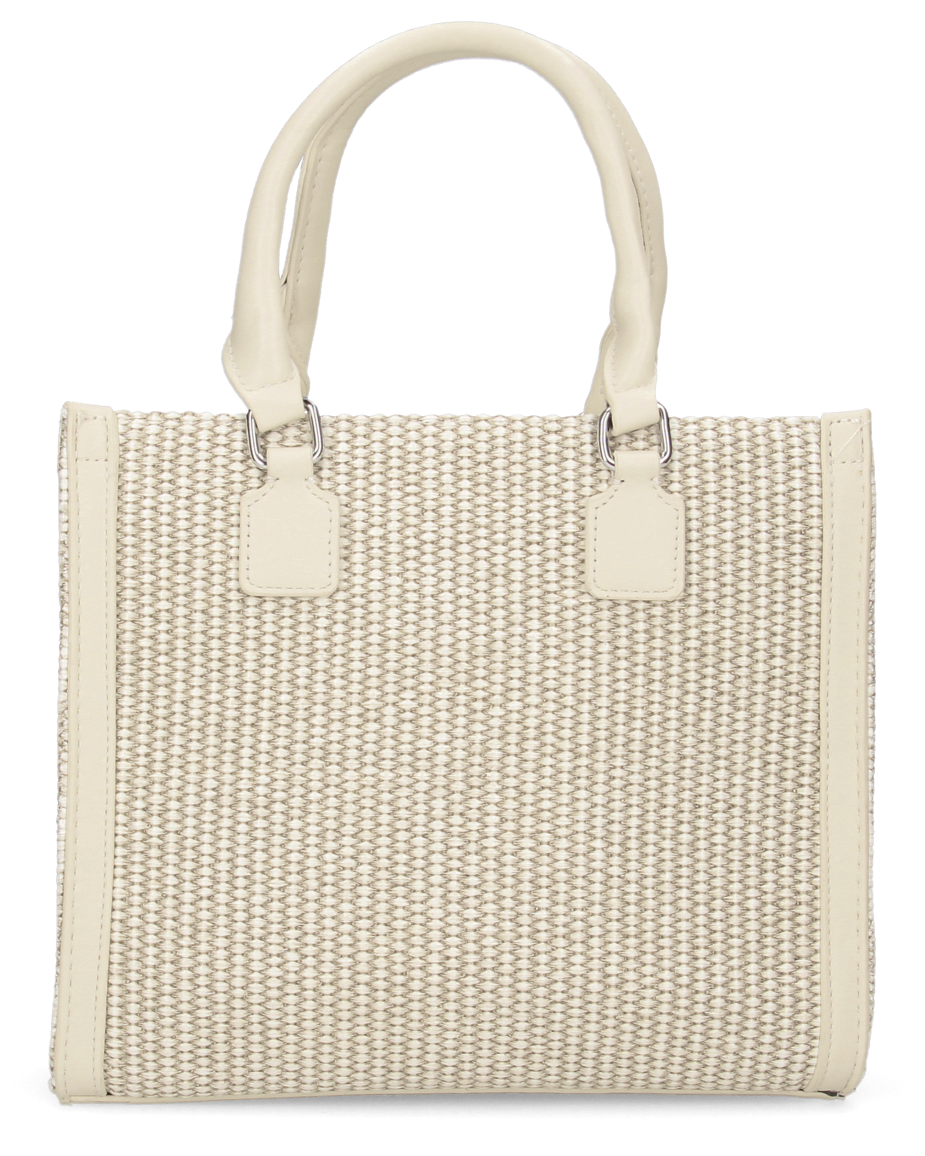 JADE - borsa a mano beige chiaro con effetto rafia intrecciata
