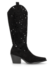 JADY - stivali camperos nero con gambale traforato