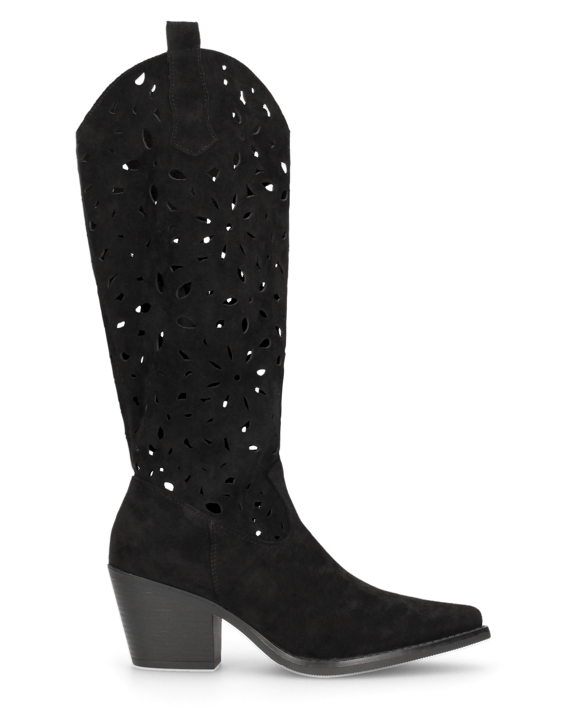 JADY - stivali camperos nero con gambale traforato