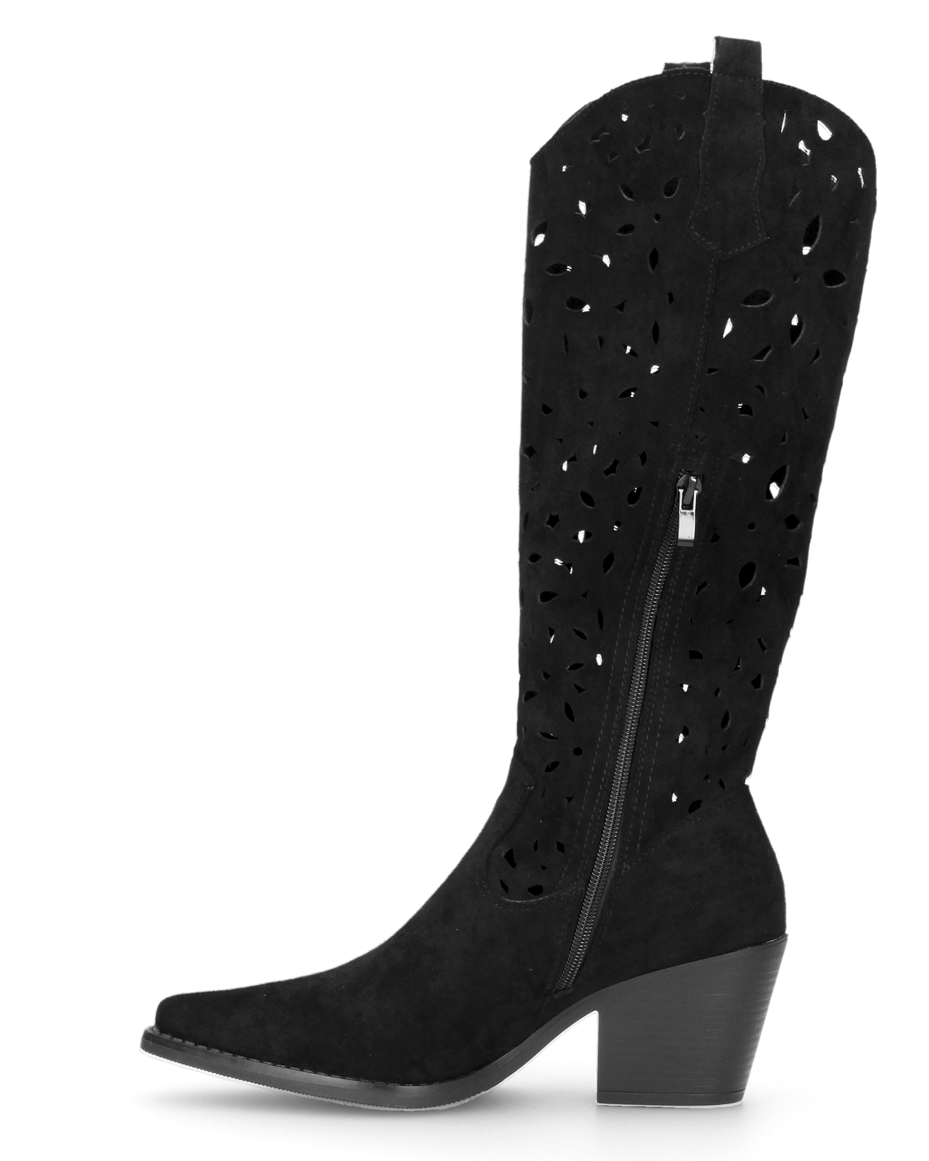 JADY - stivali camperos nero con gambale traforato