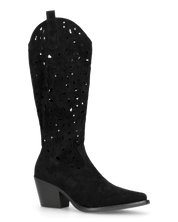 JADY - stivali camperos nero con gambale traforato