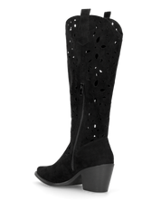 JADY - stivali camperos nero con gambale traforato