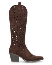 JADY - stivali camperos marrone con gambale traforato