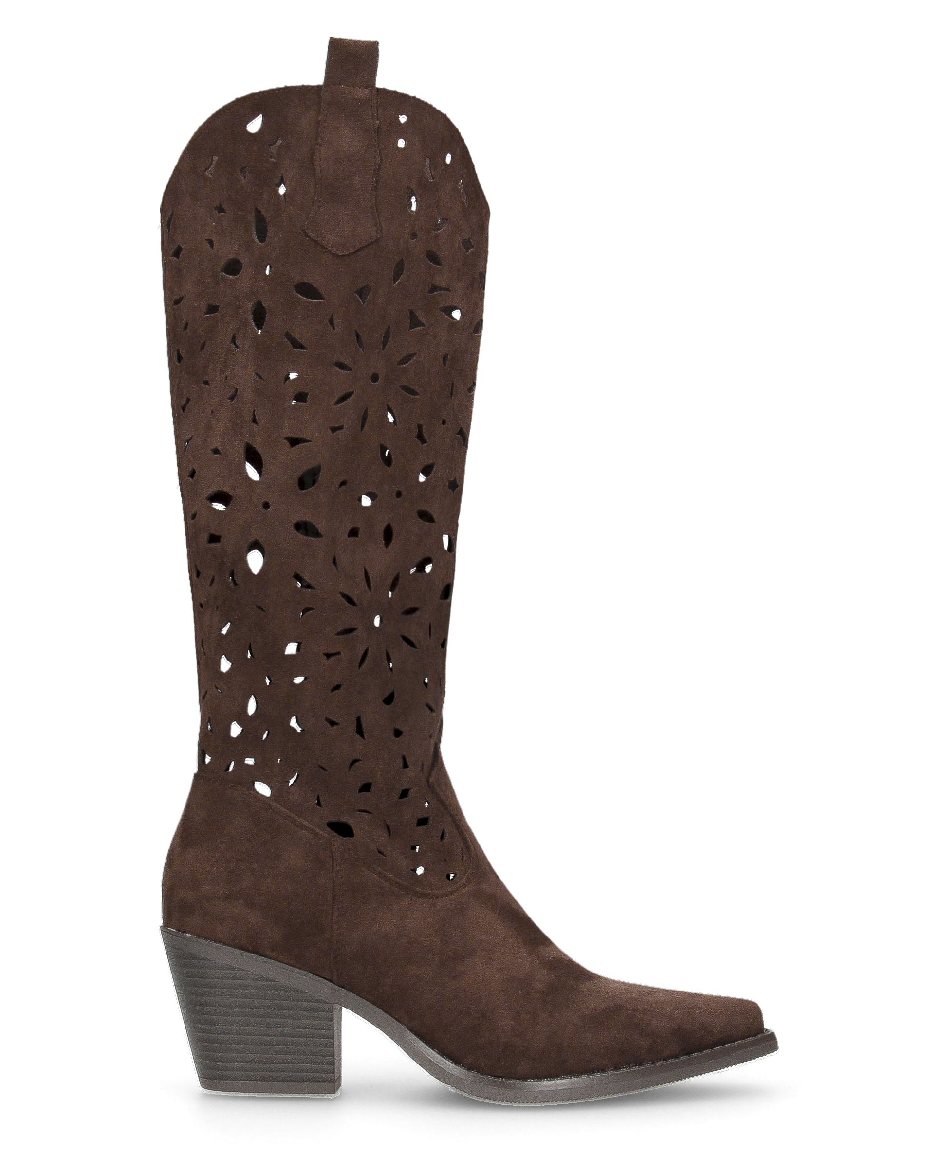 JADY - stivali camperos marrone con gambale traforato