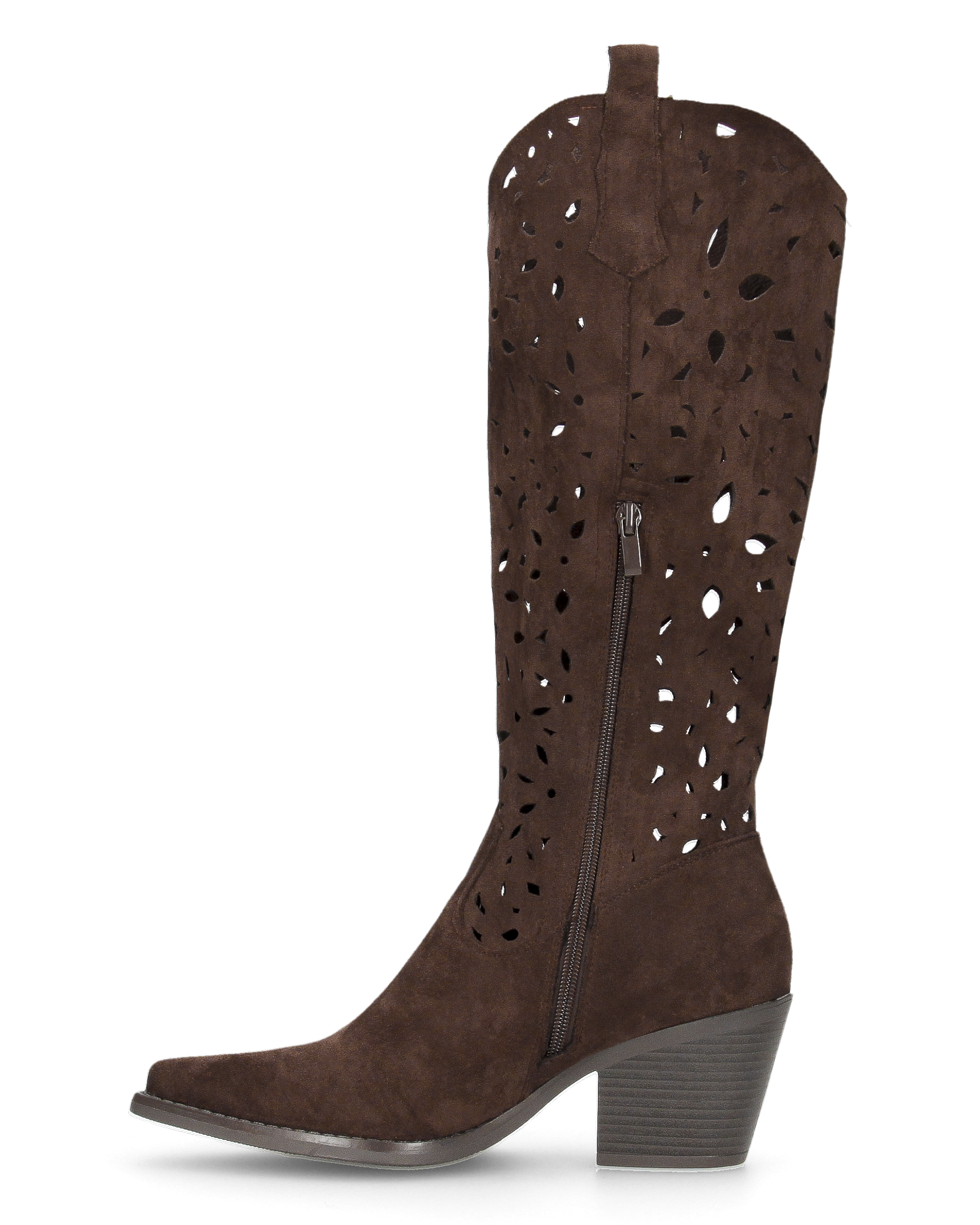 JADY - stivali camperos marrone con gambale traforato