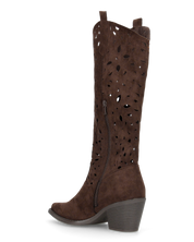 JADY - stivali camperos marrone con gambale traforato