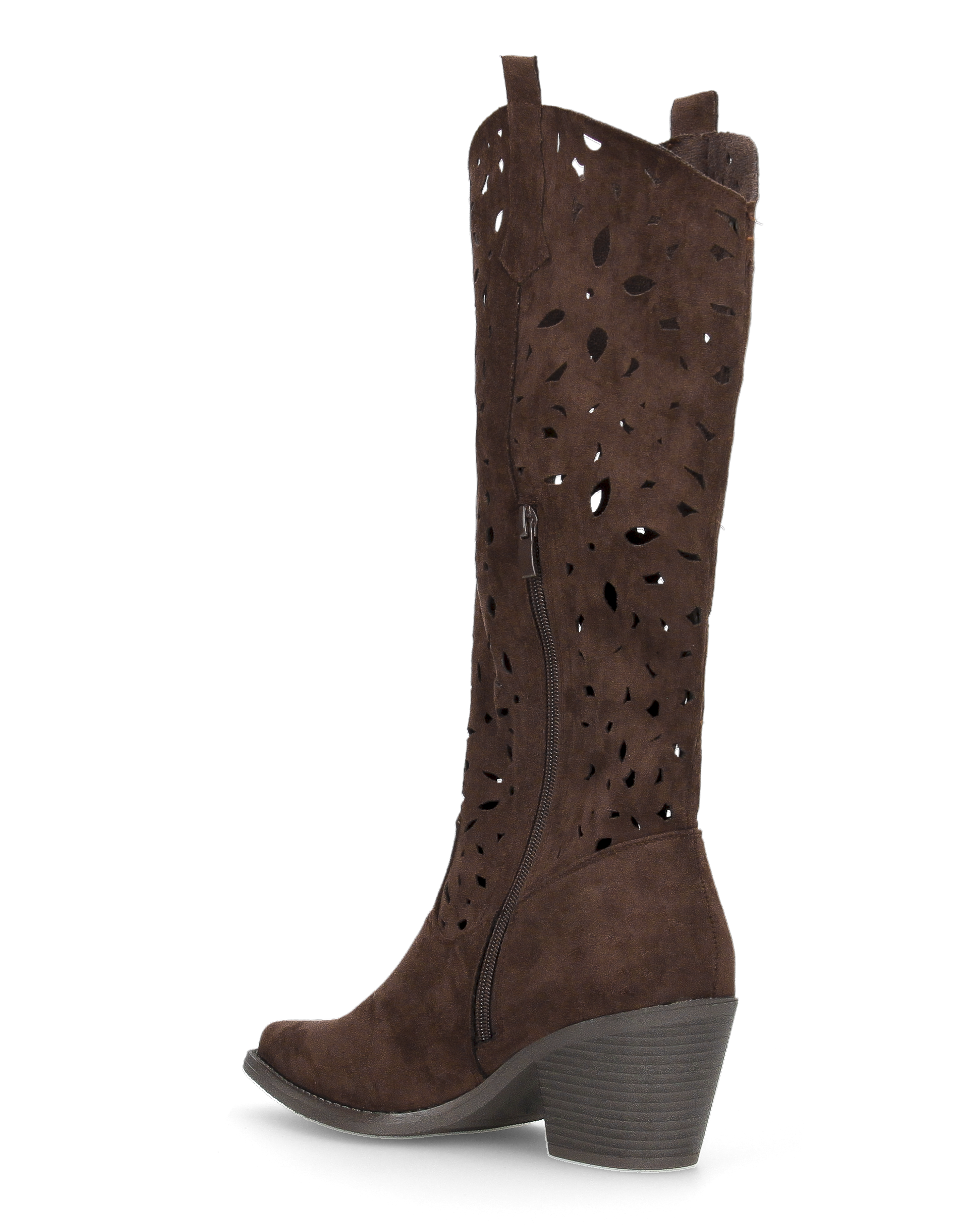 JADY - stivali camperos marrone con gambale traforato