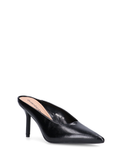 JEMMIE - décolleté in ecopelle nera con soletta beige
