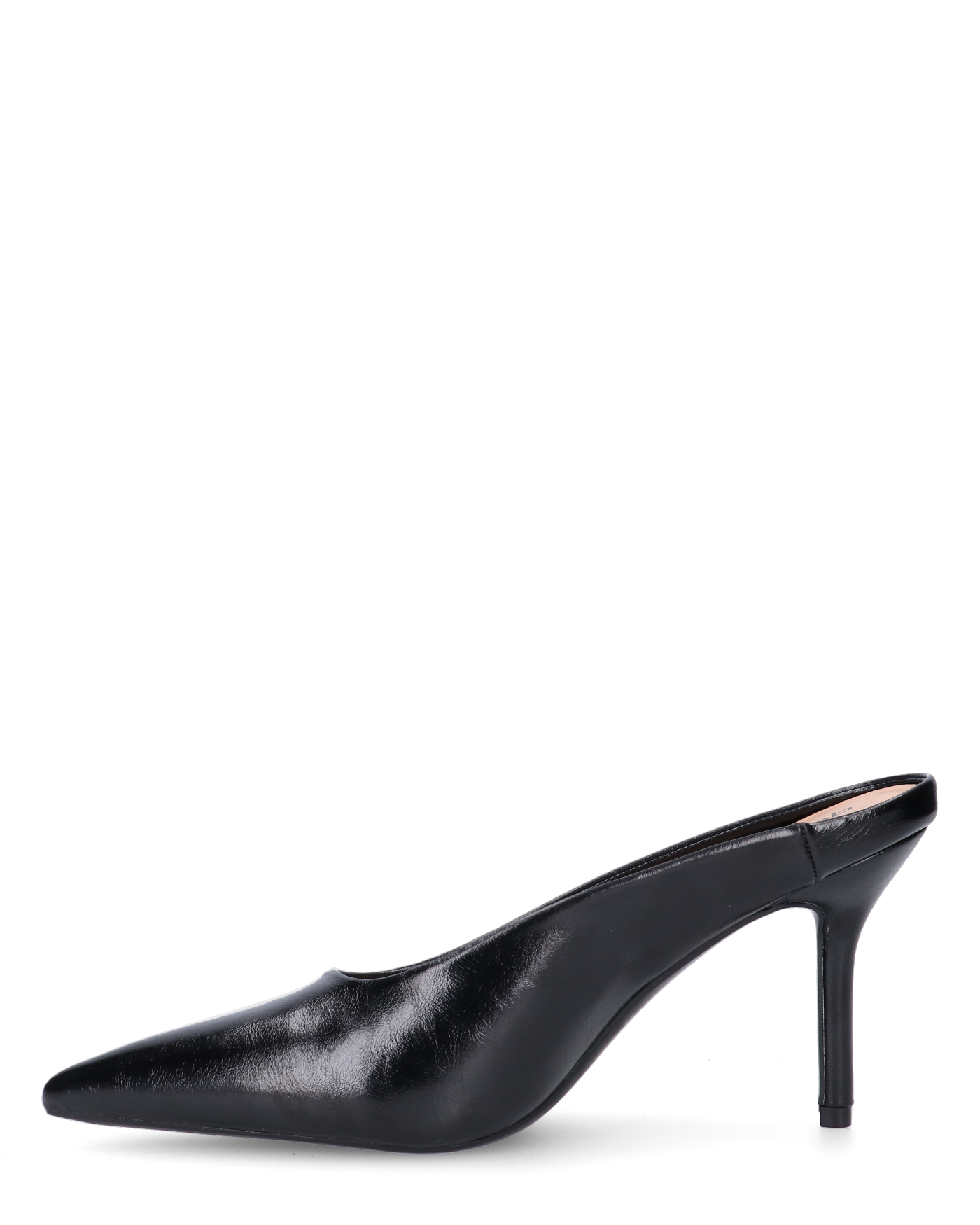 JEMMIE - décolleté in ecopelle nera con soletta beige