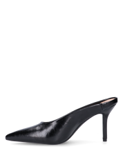 JEMMIE - décolleté in ecopelle nera con soletta beige