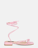 JHULLY - sandali bassi in ecopelle rosa con lacci