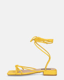 JHULLY - sandali bassi in ecopelle giallo con lacci