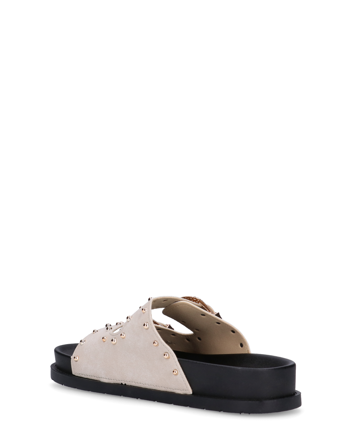 JINA - sandali grigi con platform nero borchie dorate