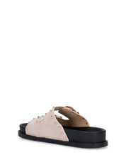 JINA - sandali grigi con platform nero borchie dorate