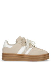 JODA - sneakers beige con fiocco perlinato removibile