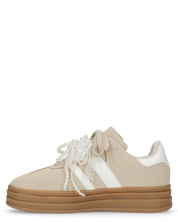JODA - sneakers beige con fiocco perlinato removibile
