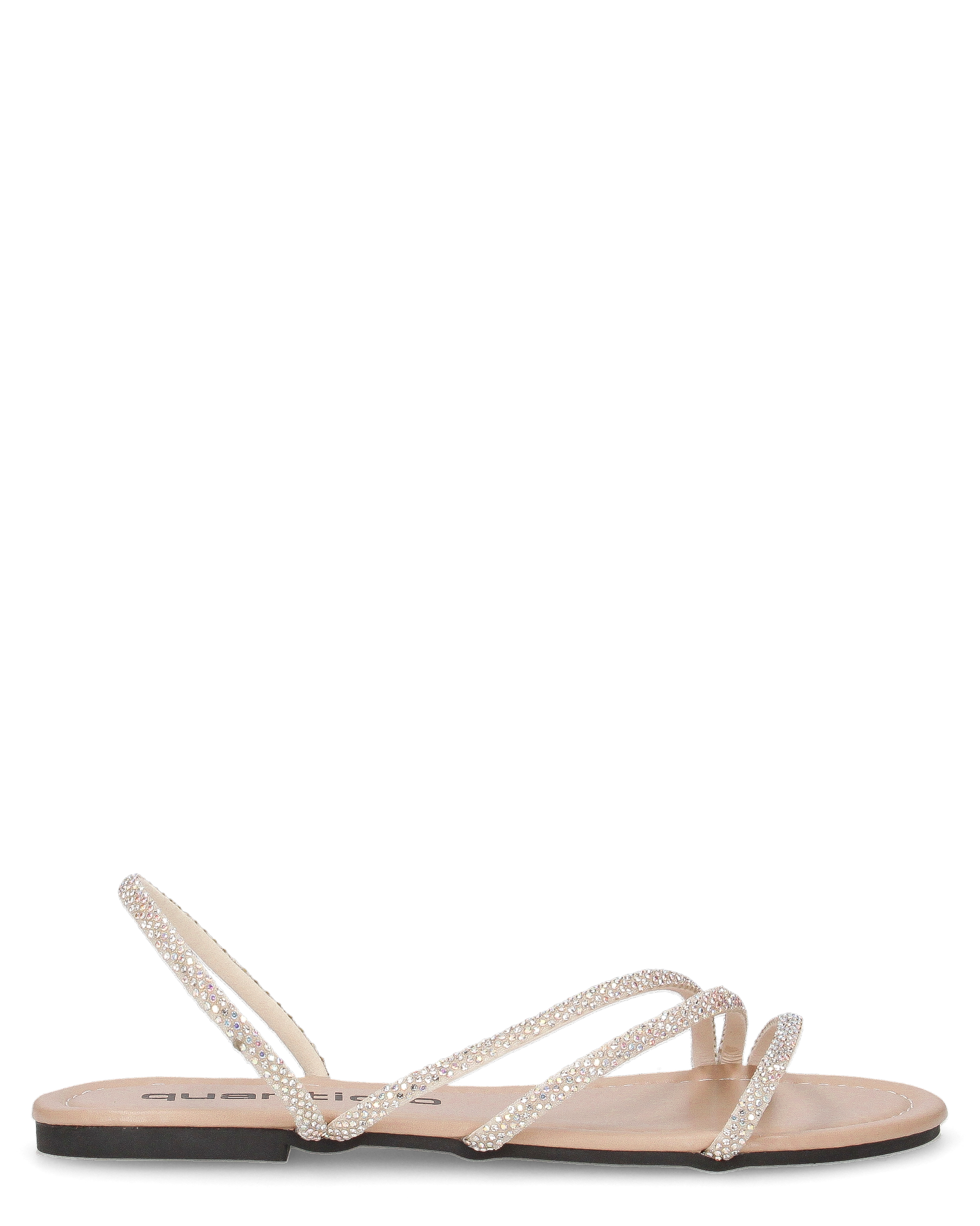 JOLY - sandali flat beige con listini glitterati