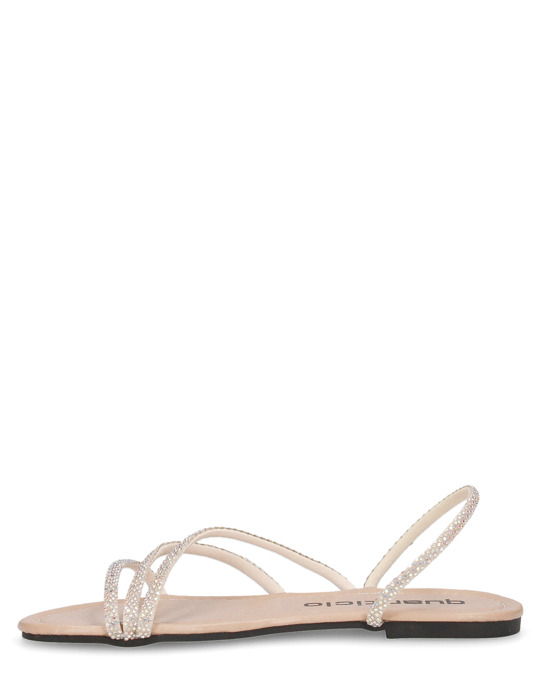 JOLY - sandali flat beige con listini glitterati