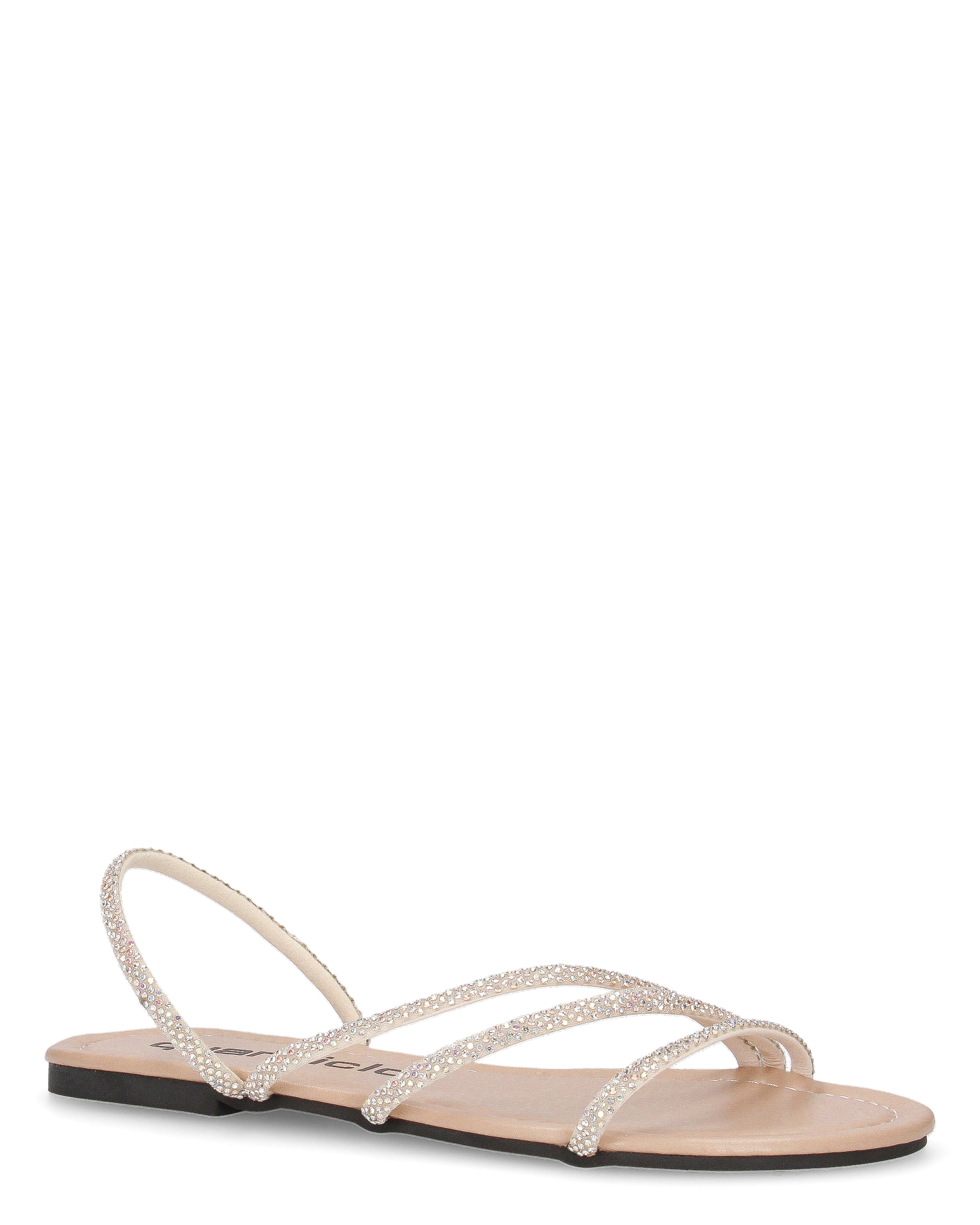 JOLY - sandali flat beige con listini glitterati