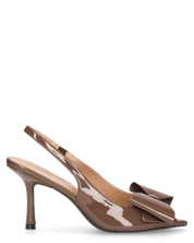 JULIE - décolleté marroni con fiocco in punta