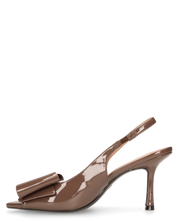 JULIE - décolleté marroni con fiocco in punta