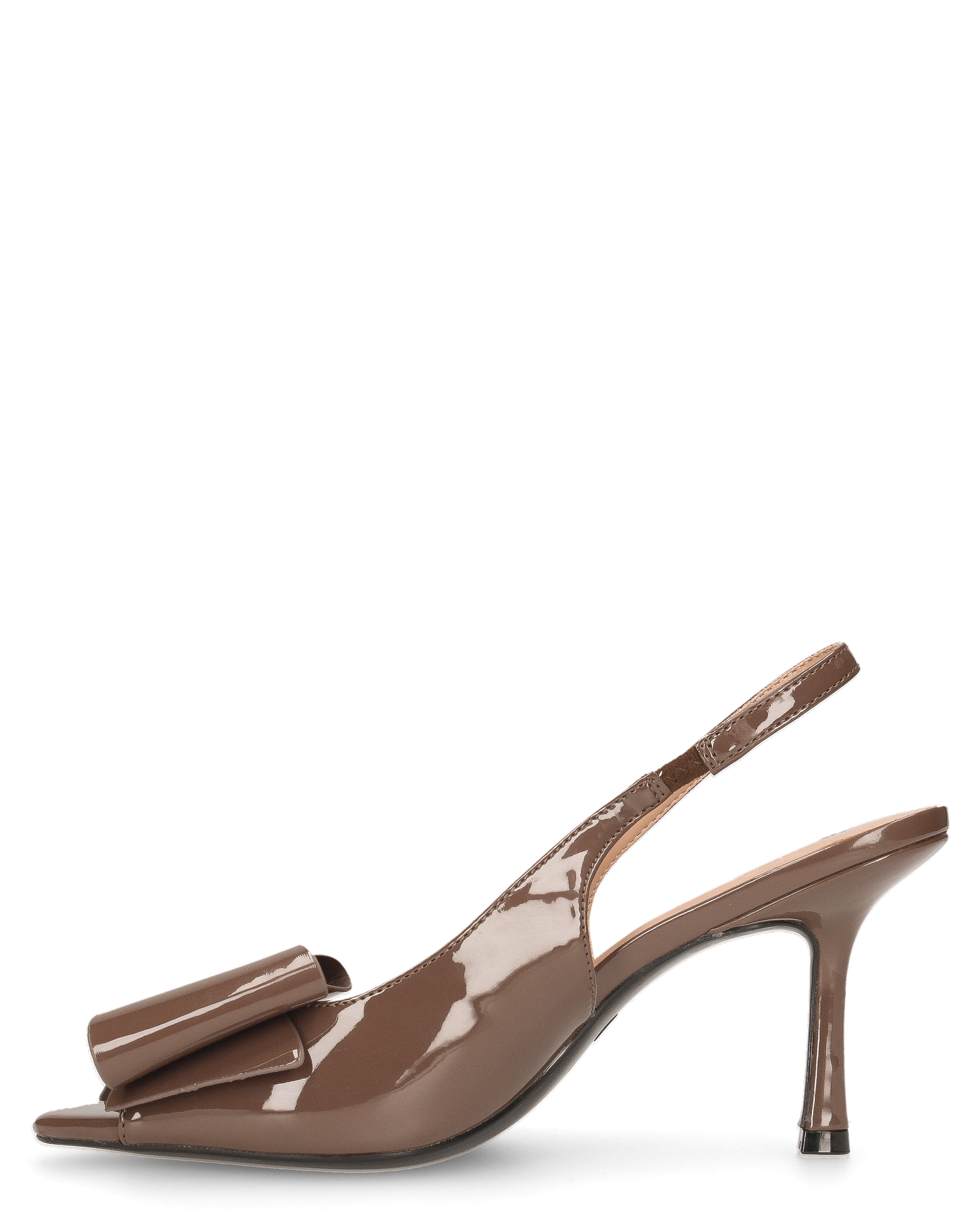 JULIE - décolleté marroni con fiocco in punta