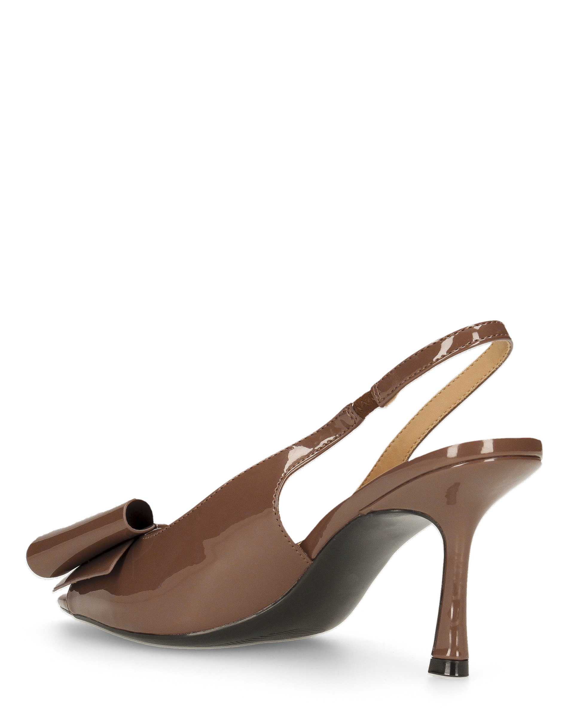 JULIE - décolleté marroni con fiocco in punta