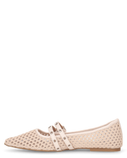 JUNINA - décolleté beige flat con texture traforata