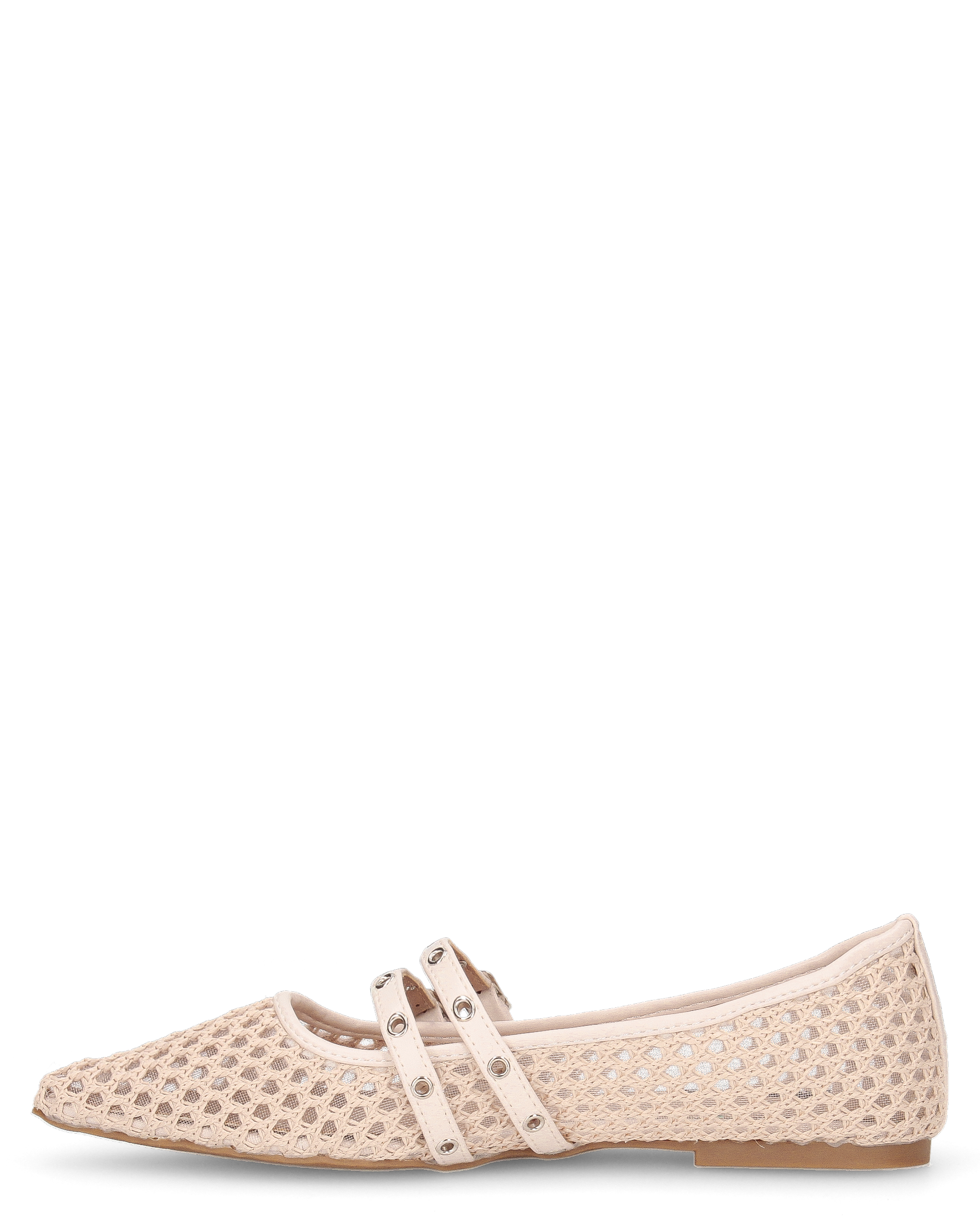 JUNINA - décolleté beige flat con texture traforata