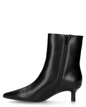KILYA - stivaletti in ecopelle nera con tacco basso kitten heel