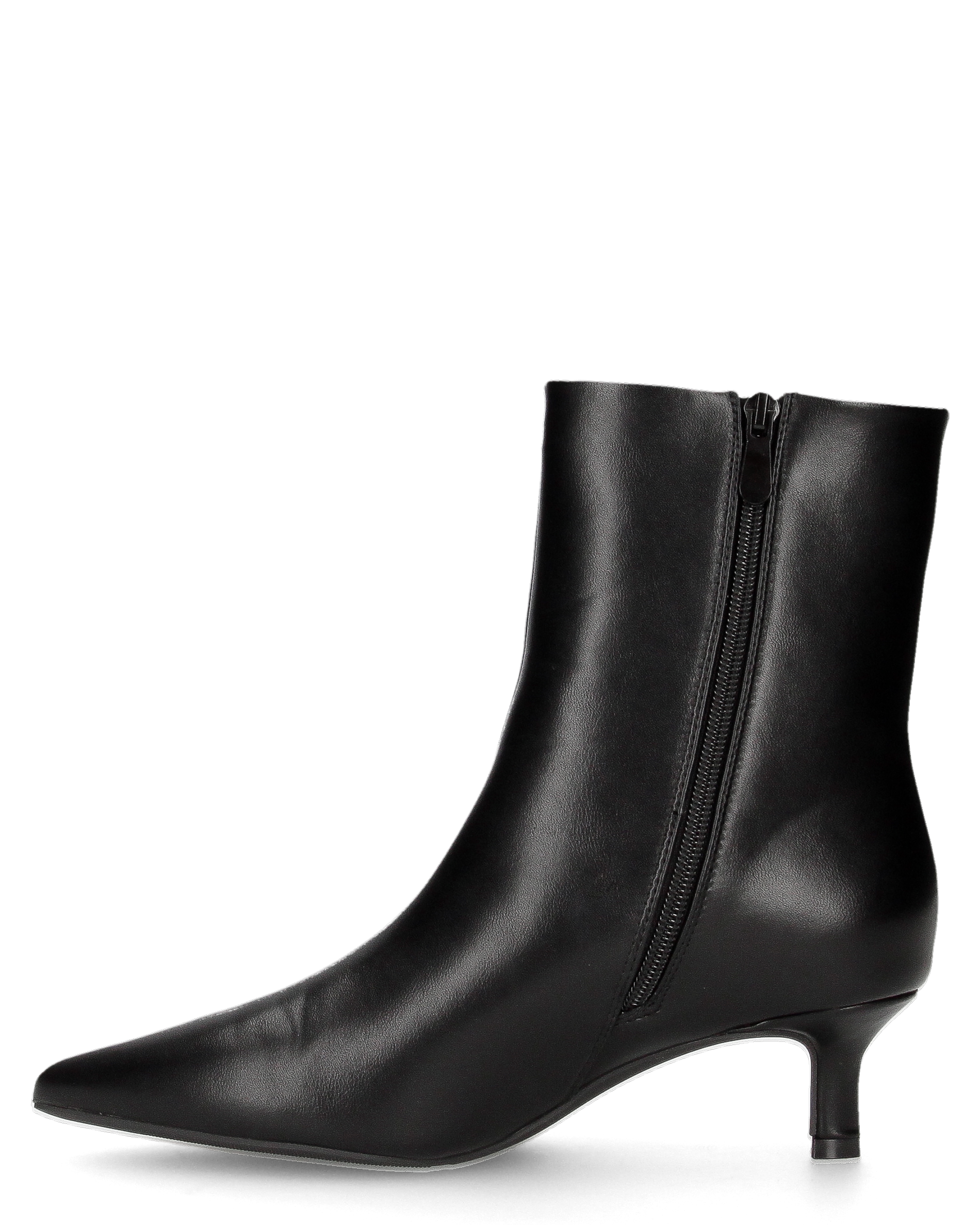 KILYA - stivaletti in ecopelle nera con tacco basso kitten heel