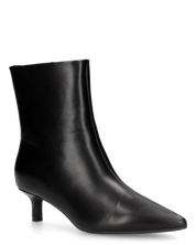 KILYA - stivaletti in ecopelle nera con tacco basso kitten heel