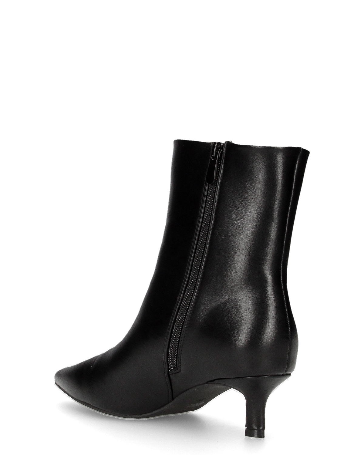 KILYA - stivaletti in ecopelle nera con tacco basso kitten heel