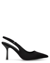 KLARA - Décolleté slingback in lycra nero con tacco a stiletto