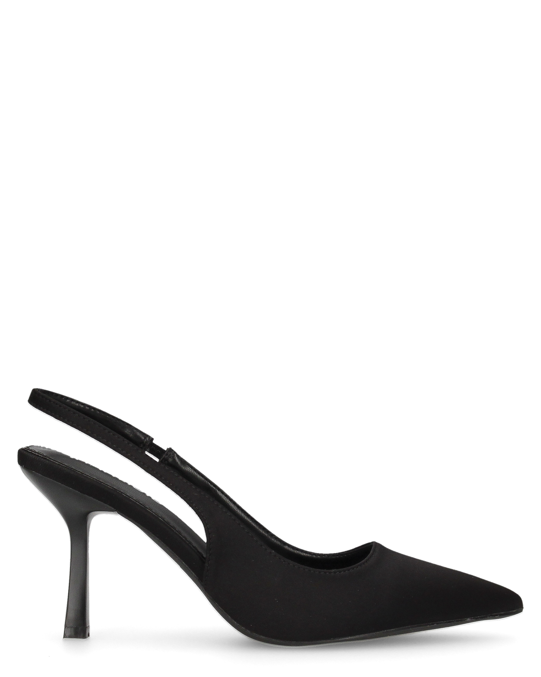 KLARA - Décolleté slingback in lycra nero con tacco a stiletto