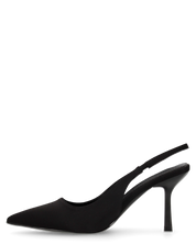 KLARA - Décolleté slingback in lycra nero con tacco a stiletto