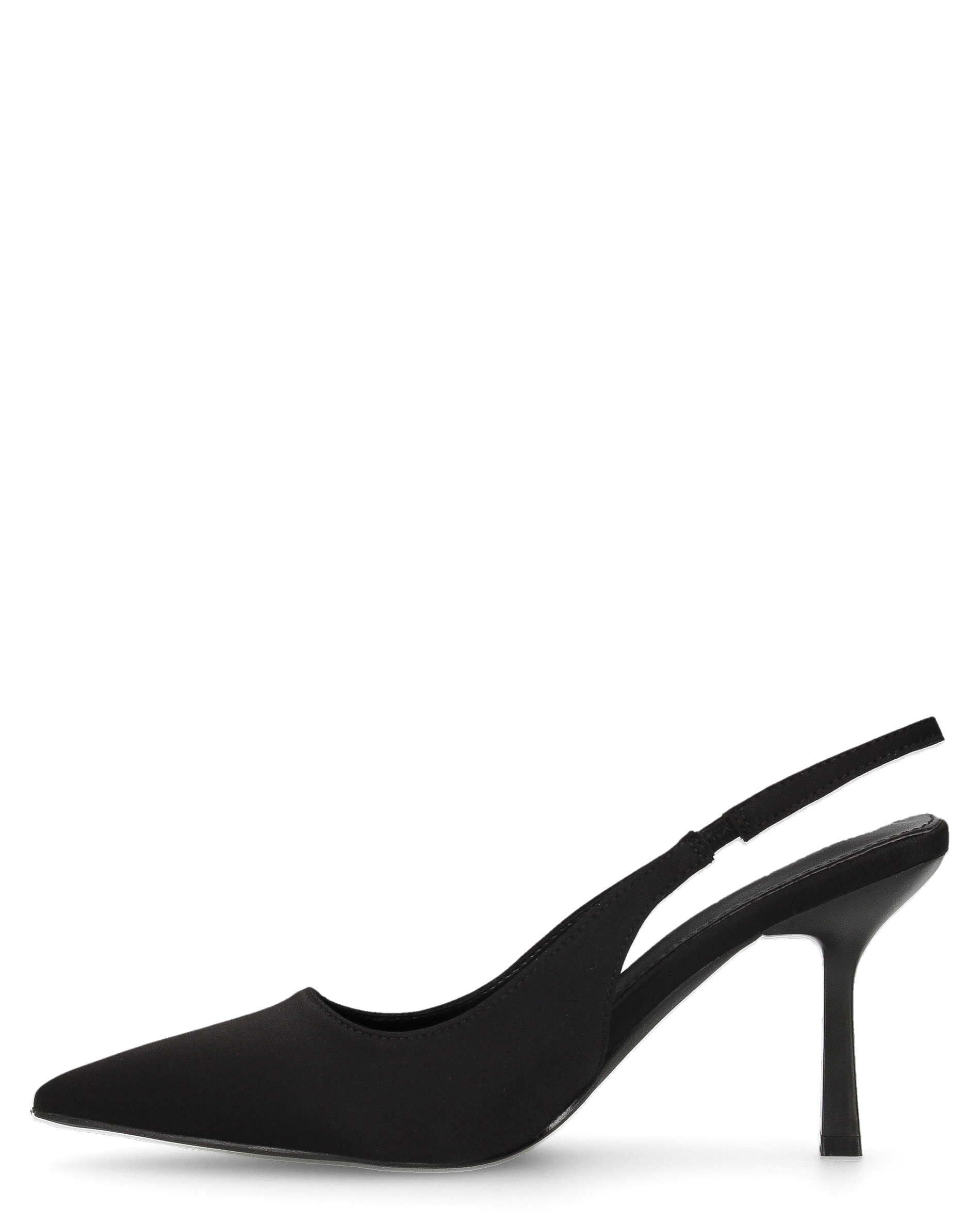KLARA - Décolleté slingback in lycra nero con tacco a stiletto